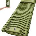 Sleeping Pad for Camping - Ultralight Camping Mattress with Pillow, Built-in Foot Pump, Compact Inflatable Portable Mat for Backpacking, Hiking, Car Traveling, Beach, Tent