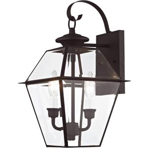 Livex Lighting 2281-07 Westover 2-Light Outdoor Wall Lantern, Bronze, 16.5" x 9" x 10"