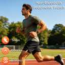 Men's Pedometer Step Counter Watch Military Compass Watches Nylon Strap Digital Sport Waterproof Tactical Wrist Watch Calories Tracker Metronome Watches Dual Time LED Stopwatch, No Bluetooth No App