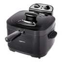 Amazon Basics 2.1-Qt (2.0L) Electric Deep Fryer with 8-Cup Oil Capacity, Adjustable Temperature Control, Timer, Easy Draining Removable Basket, Viewing Window, 1500W, Black