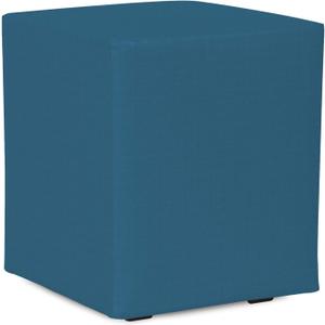 Howard Elliott Collection Universal Cube Ottoman with Cover, Multipurpose Padded Side Table and Square Footstool Seating for Living Room, Office or Bedroom, 18 x 18 x 20 Inch, Seascape Turquoise