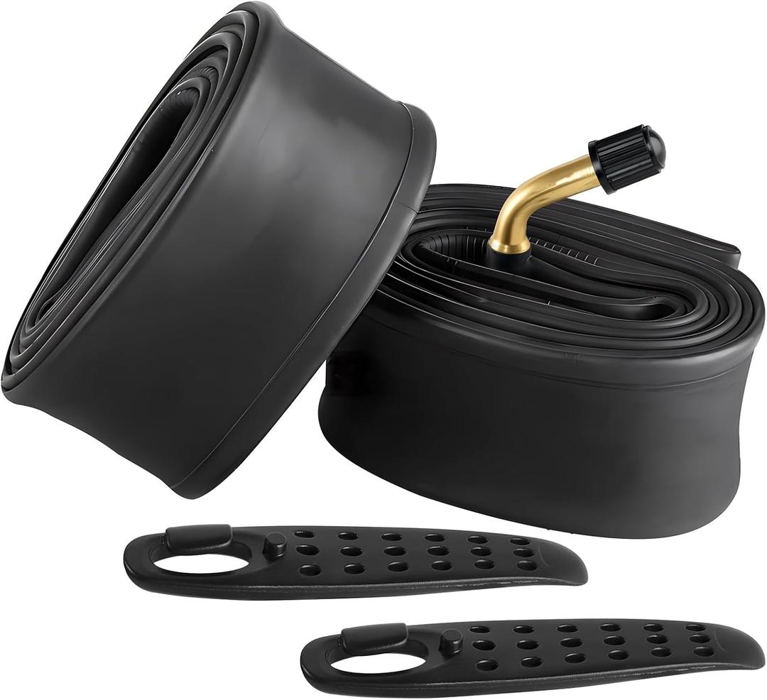 2 Pack Heavy-Duty 14 x 2.125 Electric Bike Inner Tubes with Angled Schrader Valve & 2 Tire Levers, Reinforced Butyl Puncture-Resistant Replacement for Electric Scooters, E-Bike, Bicycle Tires
