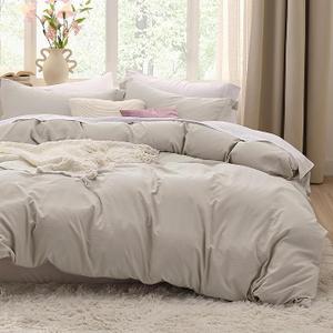 Bedsure Duvet Cover King Size - 3 Pieces Prewashed Extra Soft Bedding Set, Includes 1 Duvet Cover 104x90 Inches with Zipper Closure & 2 Pillow Shams, Linen, Comforter Not Included