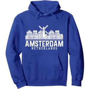 Amsterdam Netherlands Trip Flag Pullover Hoodie, S