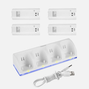 4x 2800mAh Battery + Charger Dock Stand Station for Wii Wii U Remote White