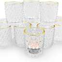 SHMILMH Clear Tealight Candle Holders Set of 24, Glass Votive Candle Holders with Rim for Wedding Table Centerpiece Birthday Party Christmas Decor, Clear, 24