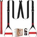 Suspension Straps Trainer for Home Gym with Integrated Door Anchor for 1-Second Setup, All in One Bodyweight Resistance Bands for Indoor & Outdoor Fitness Training System