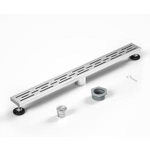 Bochni Linear Shower Drain 28" Brushed 304 Stainless Steel | with Drain Grate | Fast Drainage | Stainless Floor Drain Grate | Hair Strainer | Drain Key | The Upgrade for Your Bathroom