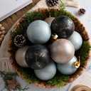 Lunmon 12 Pcs Large Neutral Textured Christmas Ornaments for Tree 3.15 Inch Rustic Vintage Christmas Balls Shatterproof Farmhouse Earth Toned Xmas Baubles for Modern Home Decor DIY Party Gift (Multi Color)