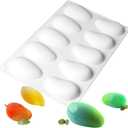 OCPO KITCHEN Mango Silicone Mold for Baking Mousse Cake, Fruit French Dessert, Pastry, Chocolate, Ice Cream, Cake Decoration Mold, 3D Mango Shape (10-Cavity)