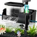 Large Hang on Back Aquarium Filter 344GPH for 40-150 Gallon Fish Tank, U-V Light Big Canister w/ Filters High Flow 5-Stage Green Killing Deodorization Machine Keep Fresh& Saltwater Water Crystal Clear