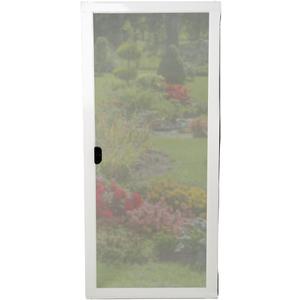 Sliding Patio Screen Door with Pet-Proof Petscreen Mesh 36 White, Fully Assembled, Adjustable Fit 7881 for Most U.S. Door Frames
