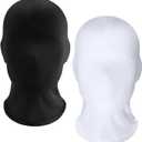 Joukavor 2 Pieces Zentai Full Face Mask Halloween Spandex Hood Mask for Unisex Cosplay (Black&white)