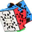 Gear Cube, 3x3x3 Magic Speed Gear Cube Twisty Puzzles Gear Cube 3D Puzzle Toys Brain Teasers