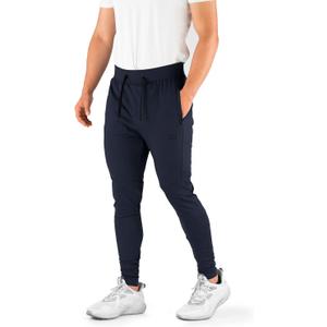 Men's Joggers Hydrafit Track Pants Men's Sweatpants Active Sports Running Workout Pant Zipper Pockets (Medium, Navy)
