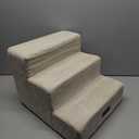 Dog Stairs for Small Dogs & Cats, 3-Step Non-Slip Pet Steps for Couch Sofa and Chair, Beige, 13.6" H
