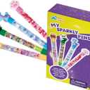 DINO MINI My Sparkly Pens - DIY Pen Creation Set with 7 Custom Decorations and 4 Toppers - Creative Art and Craft Kits for Kids - DIY Crafts for Kids - Back to School Gifts for Tweens