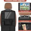 Backseat car Organizer with Touch Screen,2PACK of car organizer Kick Mats Back Seat Protector with 10pcs Storage Pockets,Car Seat Back Organizers Storage for Kids road trip essentials