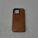 Leather Wrapped Case for iPhone 16 Pro Max 6.9 inch with Kickstand, Compatible with MagSafe, Vintage Texture Oil Wax Cowhide Leather, Metal Buttons Camera Bezel Retro Brown