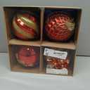 Alupssuc 6''/150mm Large Christmas Ball Ornaments, 4Pcs Christmas Tree Decor, Shatterproof Hanging Decorations with Hooks, Red & Gold Baubles for Xmas Tree, Wedding, Holiday and Party Decor