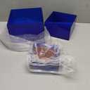 3Pcs Blue Buffet Risers Acrylic Boxes Display Food Risers for Buffet Table Platter Parties Weddings Catering Dessert Collectibles Figures Show ( 6''x7''x8'')