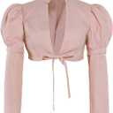 Regency Spencer Jacket Womens Jane Austen Costume Pink Crop Coat Top (X-Large)