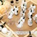50 Pcs Mini Champagne Bubbles Wedding Favor Bulk Small Champagne Bottle Shaped Bubbles with Ribbons Gold Pins and Cards for Wedding Send Off Bridal Shower Celebration, 16.5 x 20.5 x 13 inches