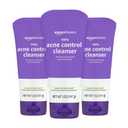 Amazon Basics Acne Treatment Face Wash - Daily Control Cleanser, Maximum Strength 10% Benzoyl Peroxide for Stubborn Breakouts, 5 Ounce (3-Pack)