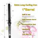 abp 1 Inch Curling Iron with Ceramic Barrel, Instant Heat up to 450F, Waving Style Tool for Long/Medium Hair and Women