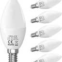 ORALUCE E12 LED Candelabra Light Bulbs - 40 Watt Equivalent, 3000K Warm White Chandelier Non-dimmable, Type B Light Bulb for Ceiling Fan, 5W 450LM 6 Pack