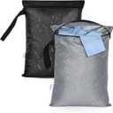 OTraki 2PCS Waterproof Bag for Swimsuit 12x16 inch Wet Dry Bags With Portable Handle & Zipper Reusable Travel Wet Clothes Gym Bag Storage for Beach Drying Do Not Exceed 176 Black&Grey