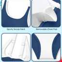 Girls Swimsuit Double Strap High Waist Sporty Bikini Swimsuits Swim Cover Up Skirt 3 Piece Set (Blue) 15-16Y