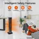 Comfort Zone 30-Inch Oscillating Tower Space Heater with Remote Control 1500W High Velocity Ceramic Heater, Digital LCD Thermostat, 12-Hour Timer, ECO Mode, Safety Tip-Over & Overheat Protection