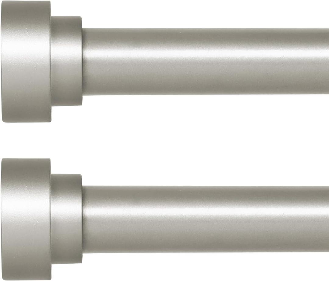 HEI! DEAR 2Pack Silver Curtain Rods 48 to 84 Inch(4-7FT),1 Inch Heavy Duty Curtain Rods,Adjustable Curtain Rod Set,Modern Decorative Drapery Rods,Telescoping Window Curtains Rods 36-88",Antique Silver