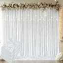 Outpain 20 ft x 10 ft Wrinkle Free White Velvet Backdrop Curtain Panels, Thick Velvet Photography Backdrop Drapes, Not See Through Wedding Party Stage Curtain Decoration Supplies
