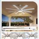 Fanbulous 72 Inch Ceiling Fans with Lights DC Motor, Remote & APP Control,Nickel, 72 Inch