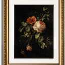ARPEOTCY Vintage Gold Framed Wall Art, 13x16 Inch Floral Rose Retro Picture Paintings, Antique Canvas Artwork, Victorian Picture Photo Frame Wall Decor for Gallery Bathroom Bedroom