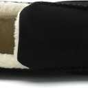 NewDenBer Men's Moccasin Slippers Warm Memory Foam Suede Soft Plush Lined Slip on Indoor Outdoor House Shoes (Black)