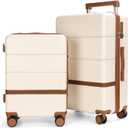 Luggage Sets, 2 Piece Suitcase set with wheels Tsa Lock 20/24 inchi Hardshell Waterproof Travel Suitcases luggage for Women/Men/Family (White)