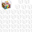 Okllen 36 Pack Acrylic Boxes with Lid, Clear Square Cubes Treat Gift Boxes Candy Storage Container for Candy, Little Trinkets, Jewelry, Party Favor, 2''x2''x2''/5x5x5CM