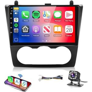 Podofo 32G Car Stereo Radio for Nissan Altima 2008 2009 2010 2011 2012 Wirless Carplay Android Auto 9 inch HD IPS Touch Screen Bluetooth GPS WiFi FM/RDS MirrorLink Backup Camera (for Manual A/C)