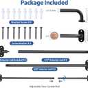 French Door Curtain Rod Adjustable 18"-32", Wrap Around Cafe Curtain Rod 1/2" Diameter, Screwed Sash Rods for Door Window, Black, 2 Pack