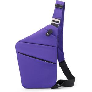 Travel Anti Pickpocket Purses, Slim Carry Crossbody Bag for Women & Man Travel Safe, Waterproof (Violet)