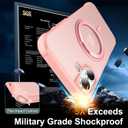 360 Magnetic Swivel Ring for iPhone 16 case, Built-in Metal Stand and Ring Holder, Magsafe Compatible, Military Grade Protection, Shock and Vibration Resistant - Pink
