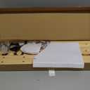 L&lonpa 1 Pcs 17 Inch Wall Mounted Hoat Hook with Shelf, Wooden Hook Rack with 4 Hooks, for Coats, Bags, Keys, Hats, in The Entryway, Bathroom, Bedroom