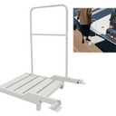 Boat Boarding Platform with Handrail 330.69lbs Capacity Folding Dock Extension Step with Safety Grab Bar Foldable Dock Step with Anti-Slip Surface for Marina, Deck (Large)