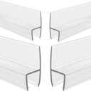 4-Pack Frameless Shower Door Side Seal Strip Shower Door Bottom Seal Shower Door Sweep for 3/8 Inch Thick Glass, Vertical H-Type Glass Door Seal Stop Leaks. (4-Pack x 45" Length)