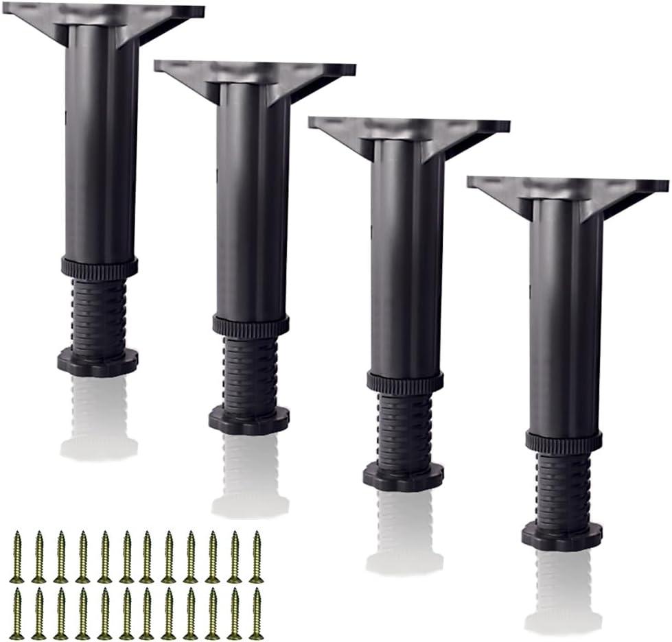 Adjustable Bed Support Legs Bed Frame Center Support Leg for Bed Frame,Cabinet and Wooden Furniture 4PCS (5.90" ~10.63")