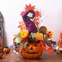 Halloween Table Centerpieces Decorations Halloween Table Artificial Flowers Tabletop Decor for Home Kitchen Indoor Party (Pumpkin)