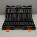 Metric Impact Socket Set 1/2" Drive - Trivd Frol 26 Piece Deep Impact Socket Set 1/2" Drive, Metric Socket Set 10mm to 36mm Large Socket Set, Impact Driver Socket Set, Cr-V Steel, Double Lock Case